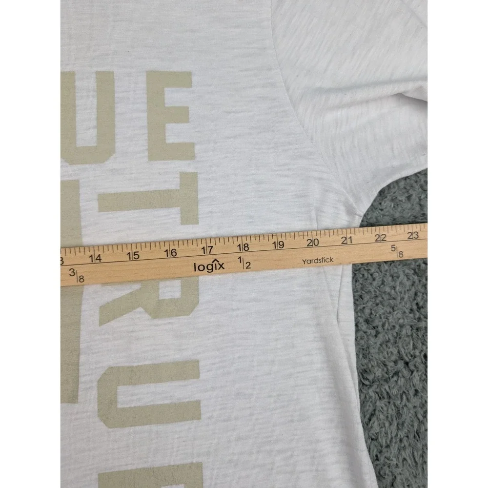 True Religion TShirt Men's L White/Tan Graphic Logo Horse Shoe Square‎